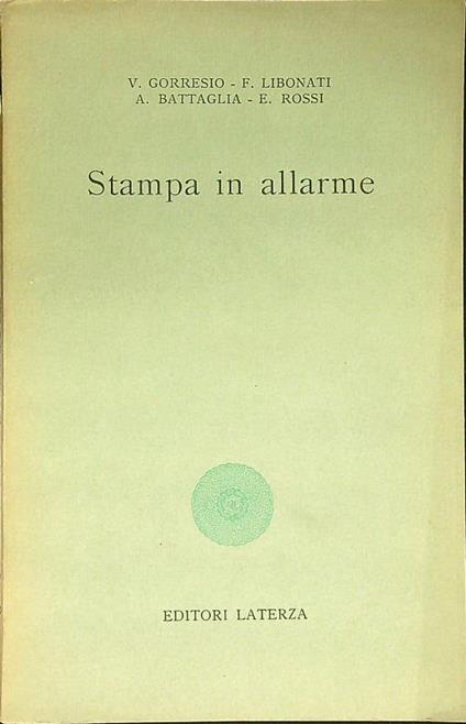 Stampa in allarme - copertina