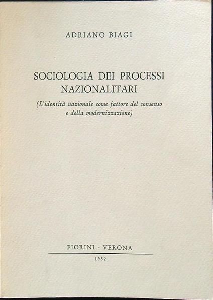 Sociologia dei processi nazionalitari - copertina