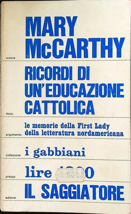 Ricordi di un'educazione cattolica - Mary McCarthy - copertina