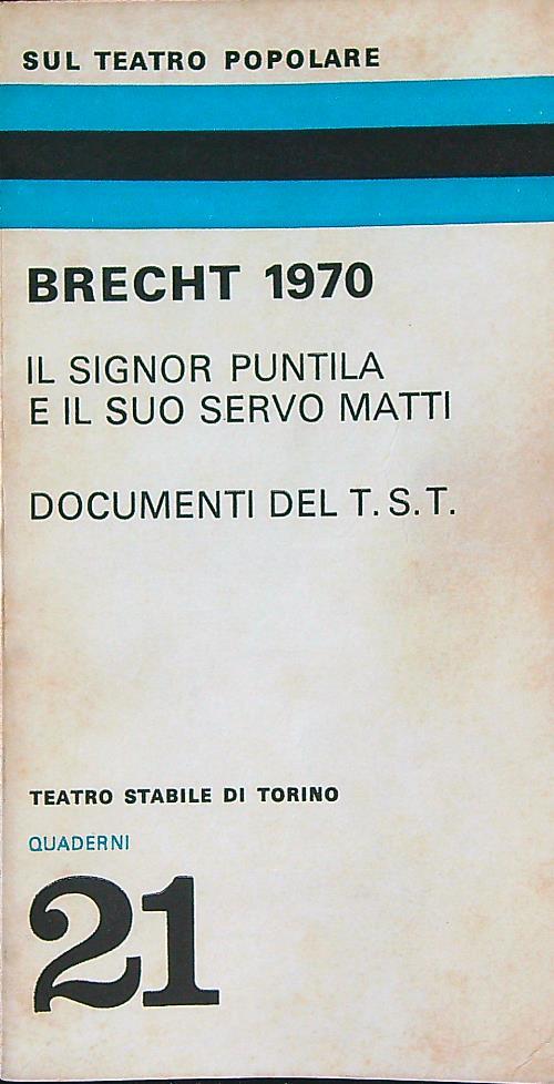 Il signor Puntila e il suo servo Matti - Bertolt Brecht - copertina