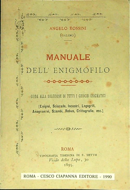 Manuale dell'enigmofilo - copertina