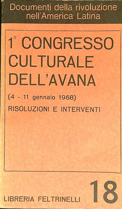 1° Congresso Cultura dell'Avana - copertina