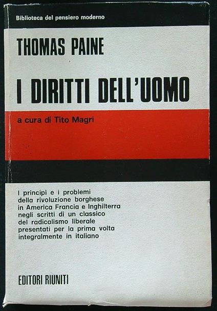 I diritti dell'uomo - Thomas Paine - copertina