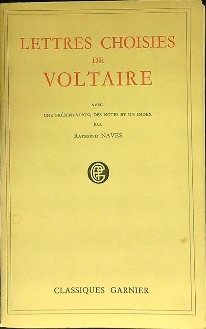 Lettres choisies de Voltaire - Voltaire - copertina