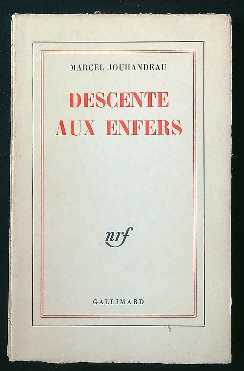 Descente aux enfers - Marcel Jouhandeau - copertina