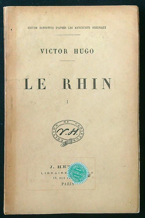 Le Rhin I - Victor Hugo - copertina