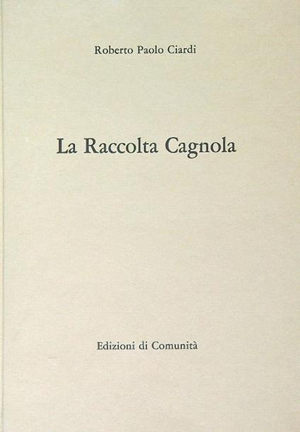 La raccolta cagnola - Roberto Ciardi - copertina