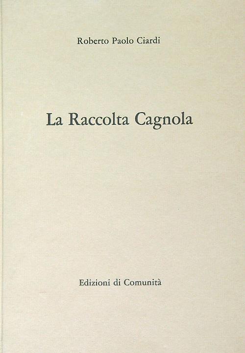 La raccolta cagnola - Roberto Ciardi - copertina