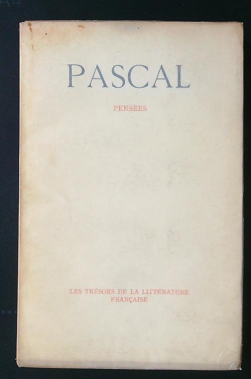 Pensées - Pascal - copertina