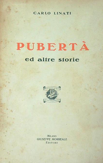 Pubertà ed altre storie - Carlo Linati - copertina