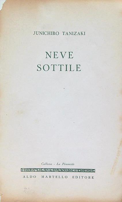 Neve sottile - Junichiro Tanizaki - copertina