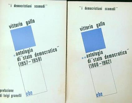 Antologia di Stato Democratico. 2vv - Vittorio Gallo - copertina