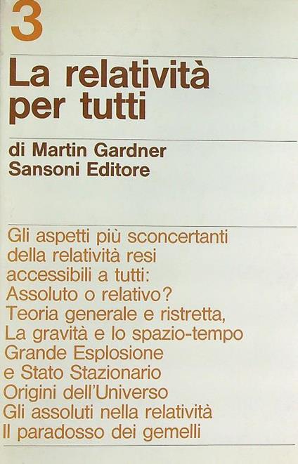 La relatività per tutti - Martin Gardner - copertina