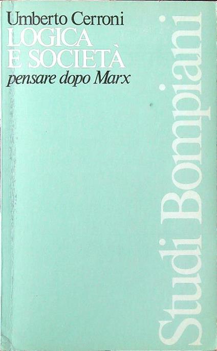 Logica e società - Umberto Cerroni - copertina