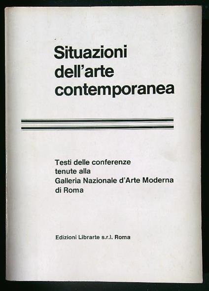 Situazioni dell'arte contemporanea - copertina