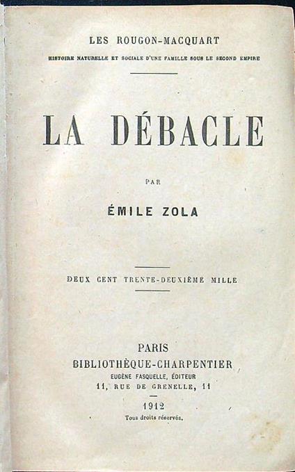 La debacle - Émile Zola - copertina