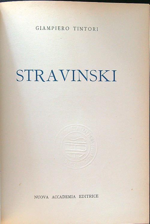 Stravinski - Giampiero Tintori - copertina