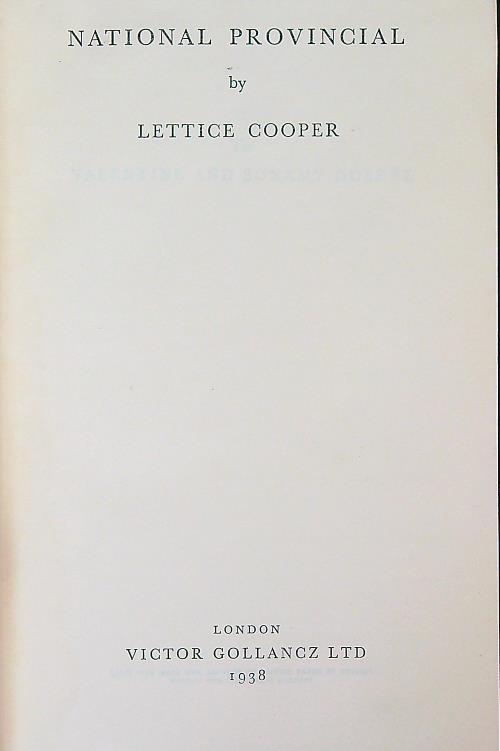 National Provincial - Lettice Cooper - copertina