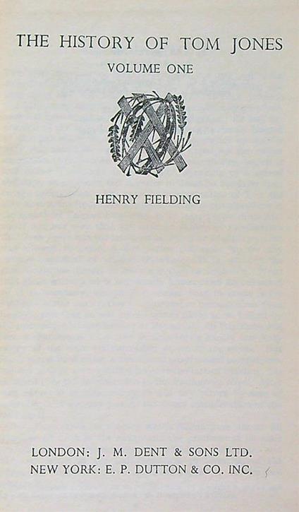 The History of Tom Jones. Volume one - Henry Fielding - copertina