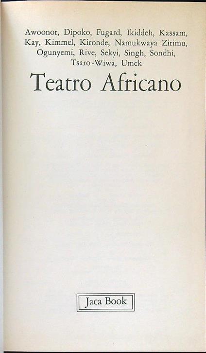Teatro africano - copertina