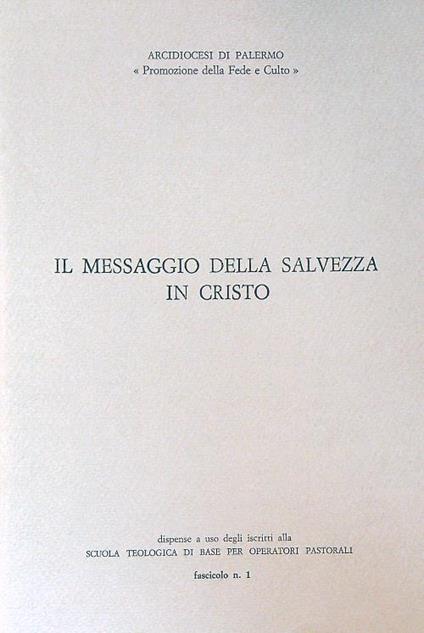 Il messaggio della salvezza in Cristo - copertina