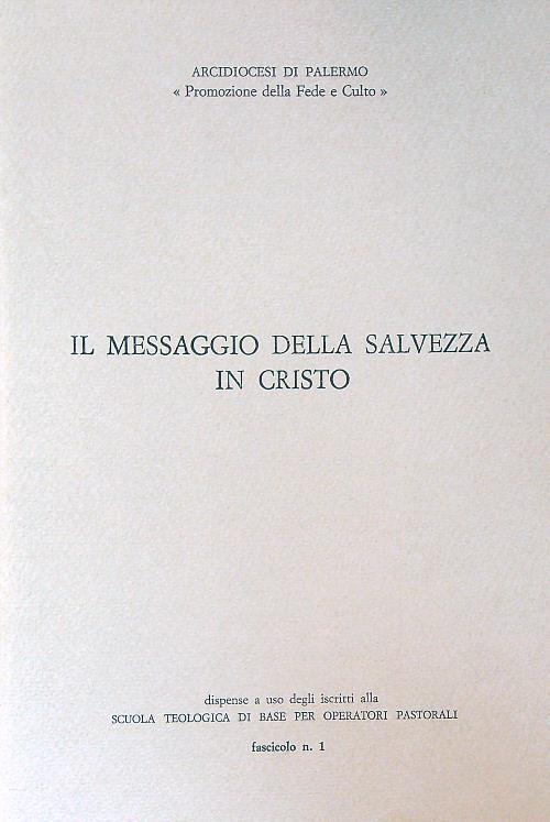 Il messaggio della salvezza in Cristo - copertina