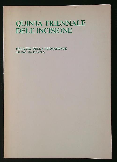 Quinta triennale dell'incisione - copertina