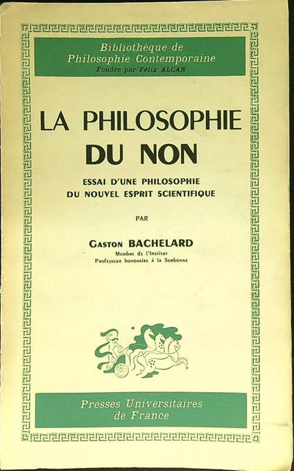 Philosophie du non - Gaston Bachelard - copertina