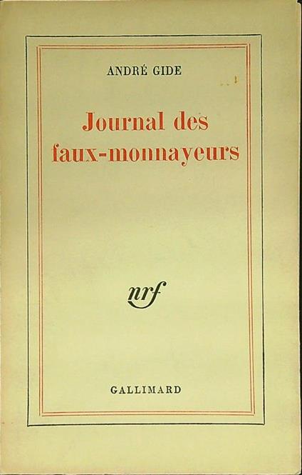 Journal des faux-monnayeurs - André Gide - copertina