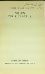 Noten zur literatur