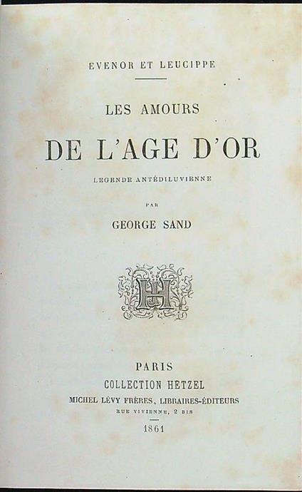 Les amours de l'age d'or - George Sand - copertina