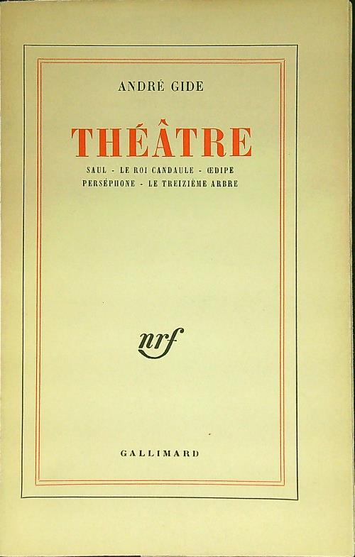 Theatre - André Gide - copertina