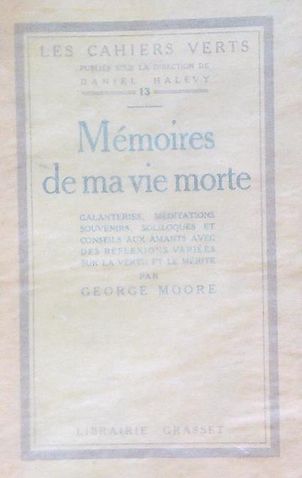 Mémoires de ma vie morte - George Moore - copertina