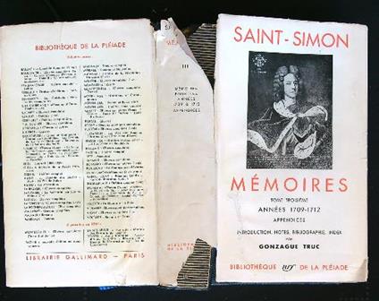Mémoires Tome III Années 1709 -1712 - Claude-Henri de Saint-Simon - copertina