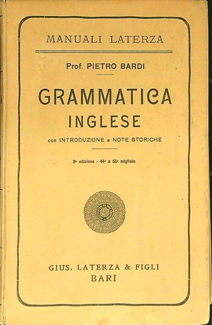 Grammatica inglese - Piero Bardi - copertina