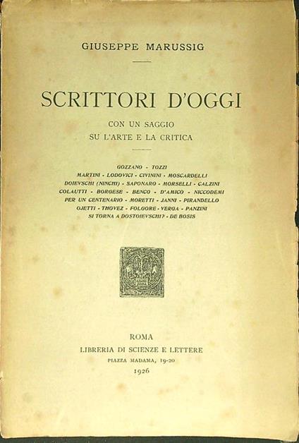 Scrittori d'oggi - Giuseppe Mussi - copertina