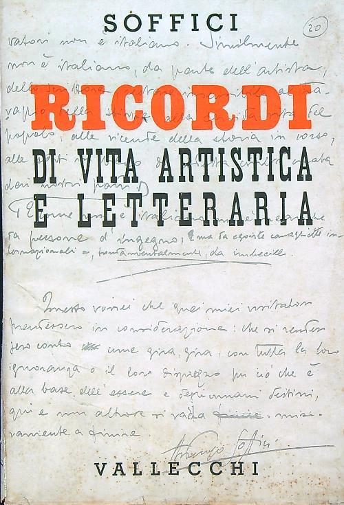 Ricordi di vita artistica e letteraria - Ardengo Soffici - copertina