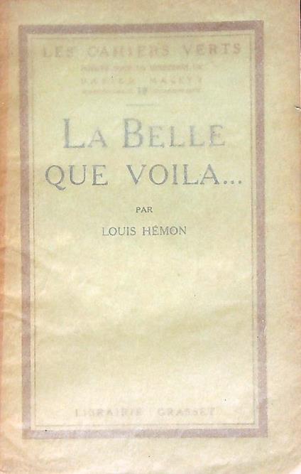 La belle que voila - Louis Hémon - copertina