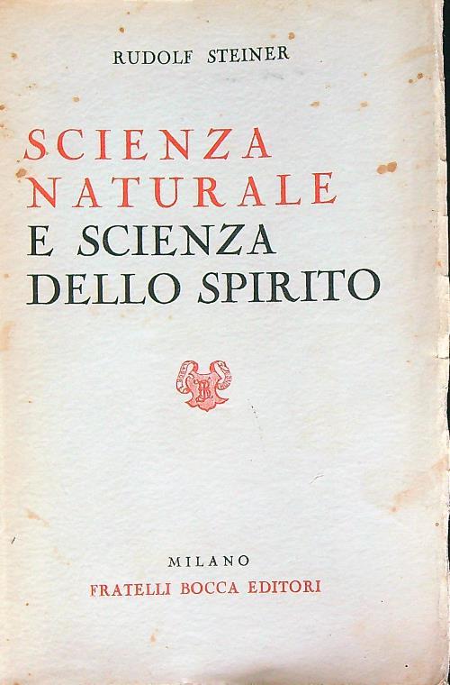 Scienza Naturale e Scienza dello Spirito - Rudolf Steiner - copertina