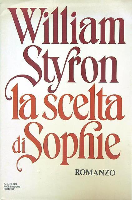 La scelta di Sophie - William Styron - copertina