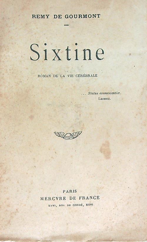 Sixtine - Rémy de Gourmont - copertina
