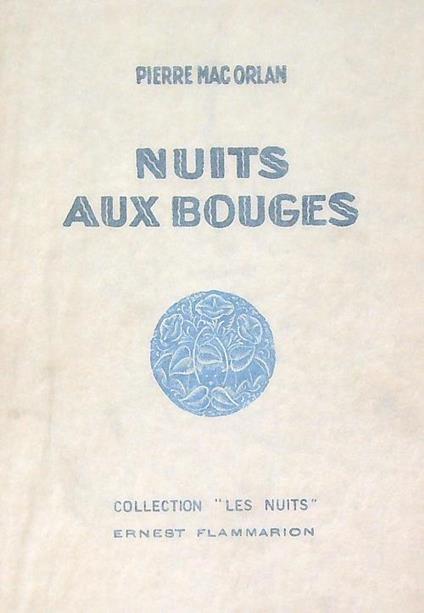 Nuits aux bouges - Pierre Mac Orlan - copertina