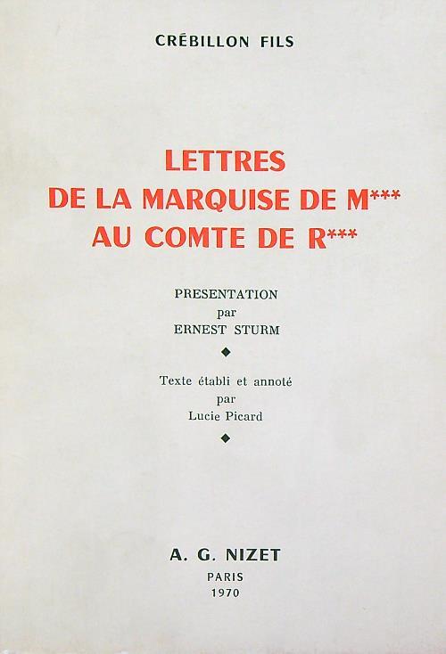 Lettres de la Marquise de M au comte de R - copertina