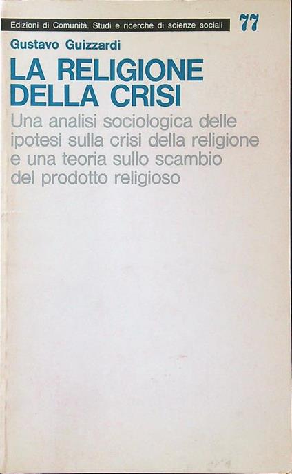 La religione della crisi - Gustavo Guizzardi - copertina