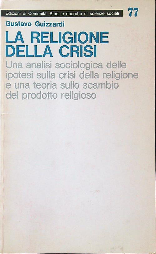 La religione della crisi - Gustavo Guizzardi - copertina