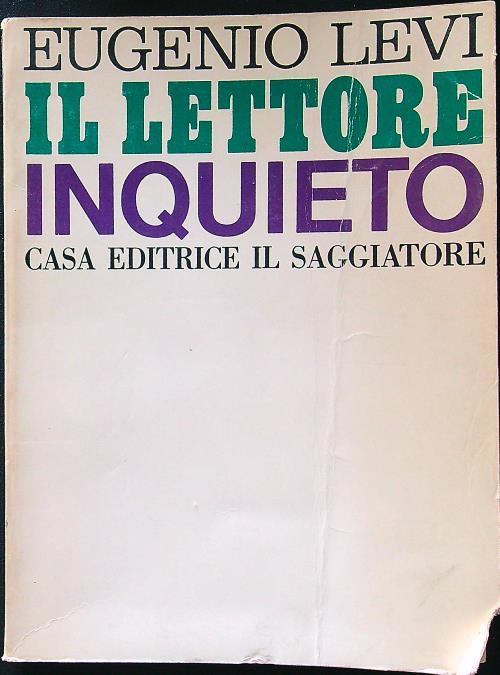 Il lettore inquieto - Eugenio Levi - copertina