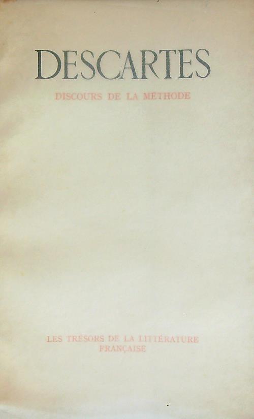 Discours de la méthode - Renato Cartesio - copertina