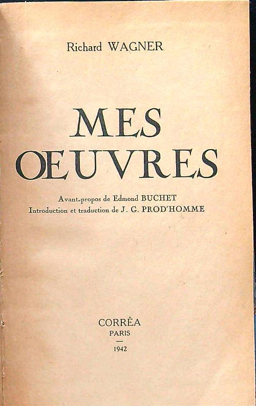 Mes Ouvres - Richard Wagner - copertina