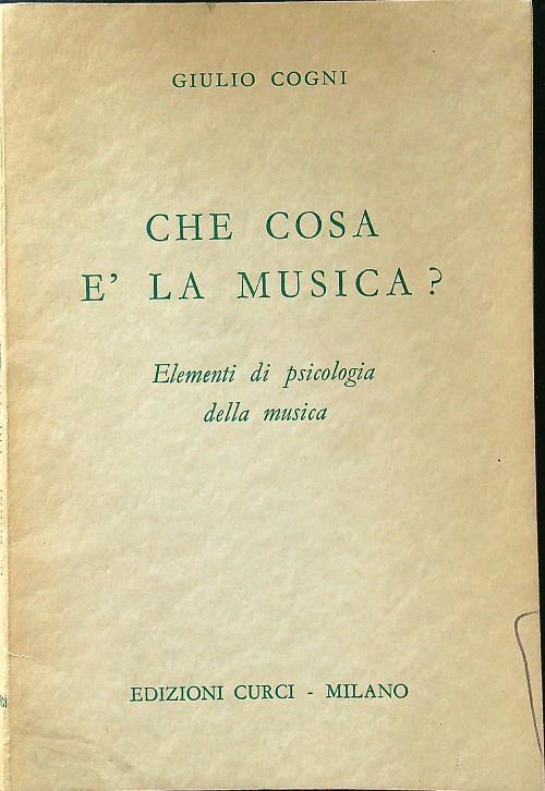 Che cosa è la musica - Giulio Cogni - copertina