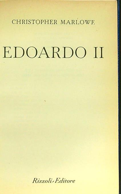 Edoardo II - Christopher Marlowe - copertina